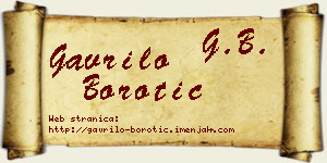 Gavrilo Borotić vizit kartica